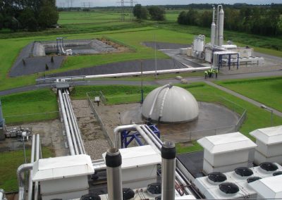 Biogas reprocessing installation
